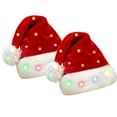 thumbnail image 4 of LED Light Up Christmas Hat Long Plush Santa Hats with Flashing Lights for Kids Adults New Year Festive Holiday Party Supplies, 4 of 9