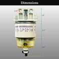 thumbnail image 4 of Marine Fuel Water Separator Diesel Fuel Filter for R12T Marine Spin-On Housing 120AT NPT ZG1/4-19 with 2 fittings 2 plugs, 4 of 7