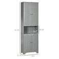 thumbnail image 3 of Bathroom Storage Cabinet, Tall Narrow Linen Tower with Doors & Adjustable Shelves, Freestanding Floor Cabinet, Gray, 3 of 9