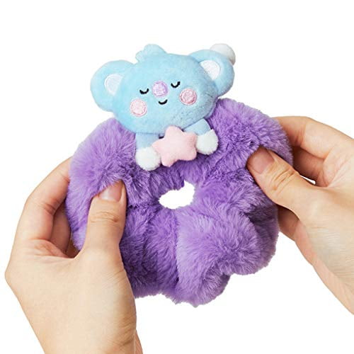 Bt21 Dream Of Baby Koya Character Scrunchie Elastic Hair Tie Band Accessories For Women And Girls Purple/Blue