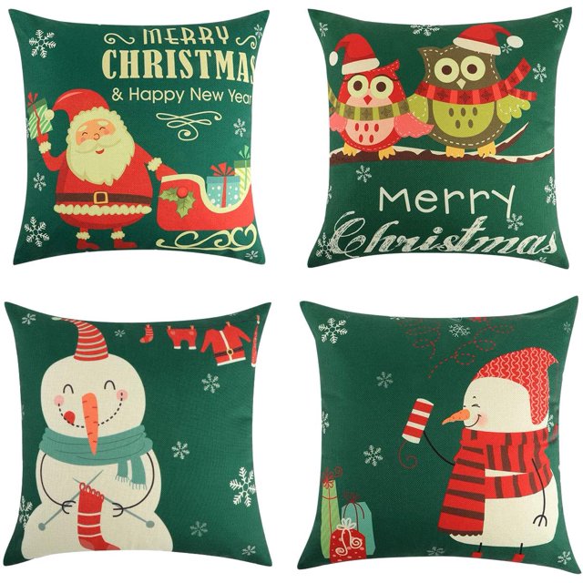 4 fundas de almohada de búho Yeti verde. Adepaton CJWUS-1396