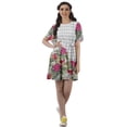 thumbnail image 2 of Moomaya Printed Jewel Neck A-Line Women Dress Casual Loose Bohemian Short Tunic, 2 of 6