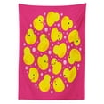 thumbnail image 3 of Ambesonne Rubber Duck Tablecloth Rectangular Table Cover, Bubbles Hot Pink, 60"x84", Yellow Pink, 3 of 4