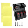 thumbnail image 2 of DYNWAVECA Generic 3 Gang Rocker Switch Panel Pre Wired 12V 24V for Boat RV Marine Red, 2 of 10