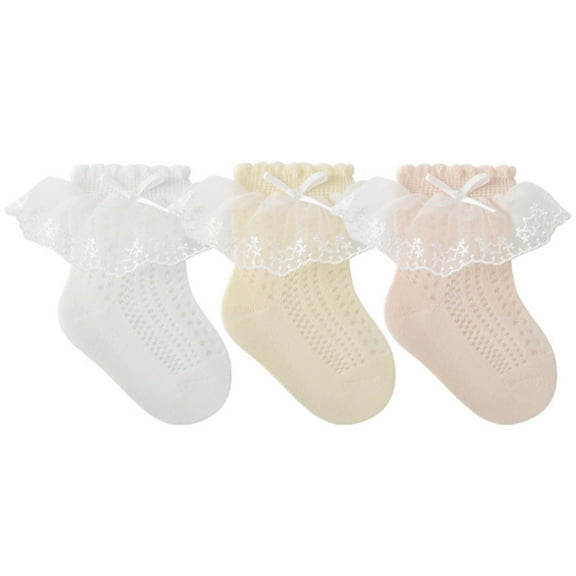 1Pcs Girls Socks Thin Mesh Bowknot Baby Baby Princess Lace Mid-Calf Socks