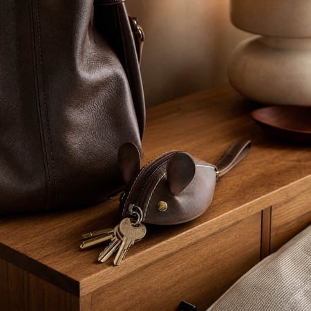Leather Revivalism Mini Coin Purse Fashionable And Cute Mouse Storage Bag Key Bag For Women Girls Small Zipper Pouch Wallet For Cards Coins And