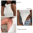 thumbnail image 4 of Blusa de punto con cuello alto y espalda descubierta, cuello alto, espalda abierta, dobladillo irregular, cuello alto, 4 of 5