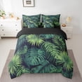 thumbnail image 2 of Castle Fairy Tree Leaves Boy Girl Twin Bedding Sets 7-Piece,Black Green Bedding Comforter Set Microfiber,Tropical Plants Breathable Sheet Sets,Lightweight Room Decor,Reversible, 2 of 8