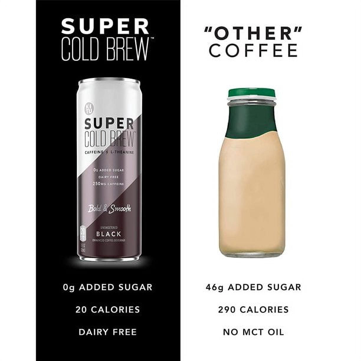 Kitu Super Coffee, Cold Brew Unsweetened Black Coffee, 12 Pack, 11 fl oz