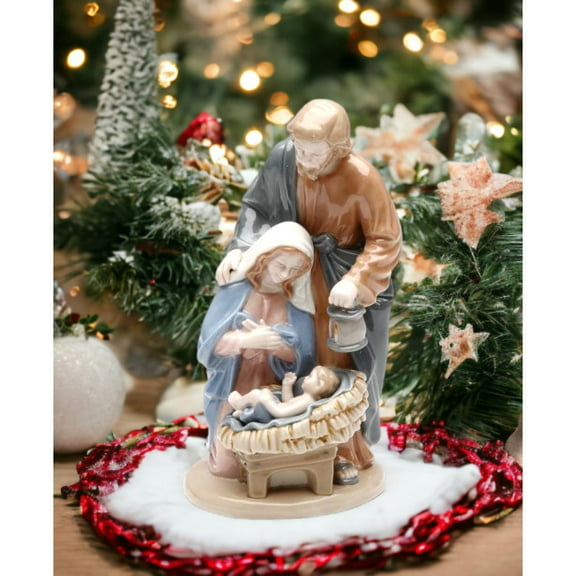 Holy Family Figurine 6.25 Inch Resin Sculpture Gift Collectible