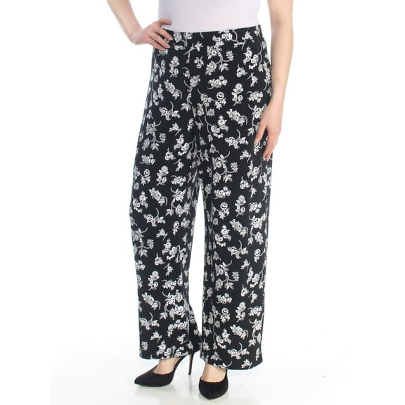 VINCE CAMUTO $79 Womens New 1278 Black Printed Wide Leg Pants XL B B