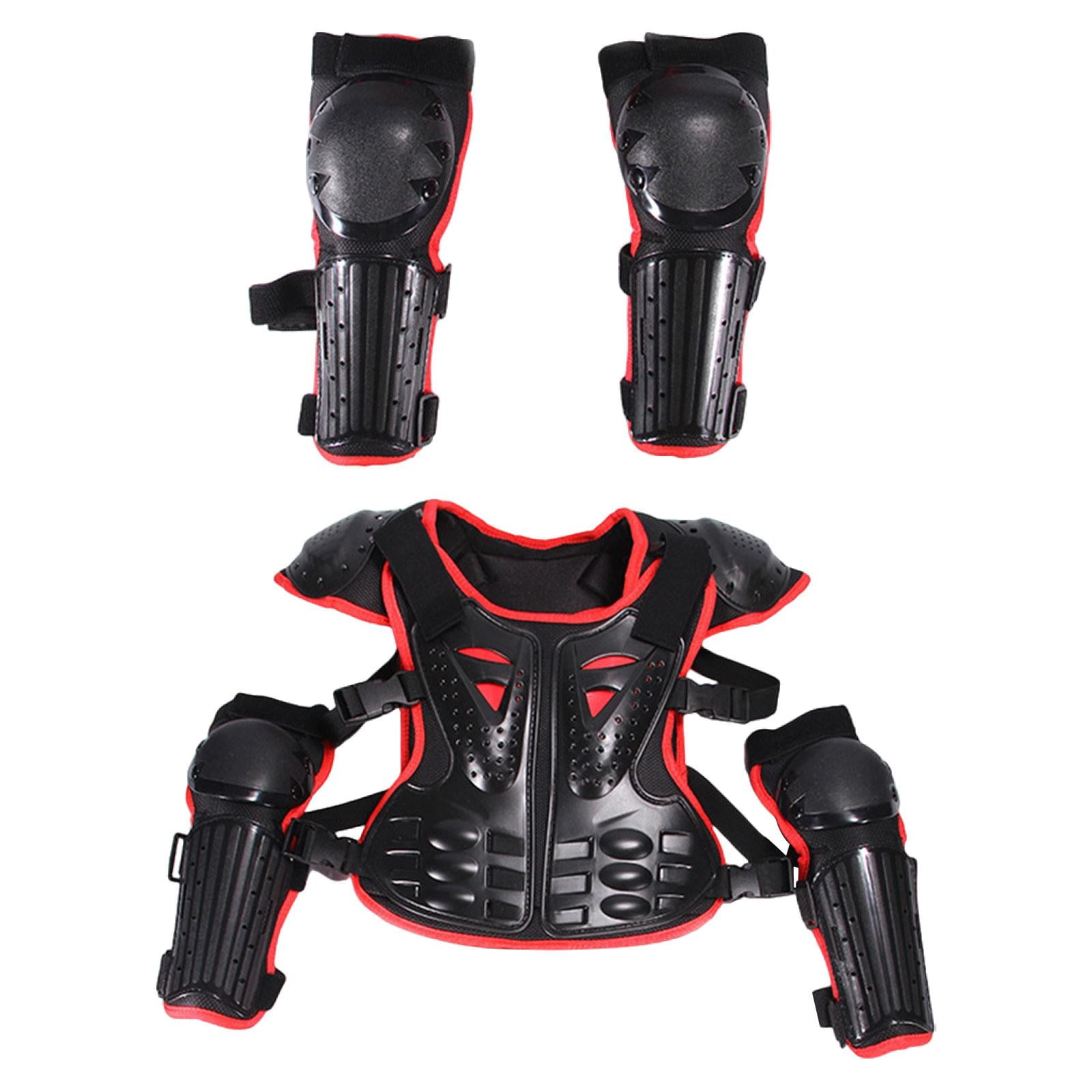 Armure Moto Enfant Tout-Terrain – Protection Complète Motocross Avec Coudières, Genouillères, Colonne Vertébrale, Pour 3-10 Ans