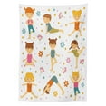 thumbnail image 3 of Ambesonne Yoga Tablecloth Rectangular Table Cover, Cartoon Exercising, 52"x70", Multicolor, 3 of 4