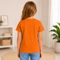 thumbnail image 4 of HAJWOH Girls Casual Short Sleeve T-Shirt Kids Toddler Solid Color Round Neck Tees Blouses Loose Fit Tops Undershirt, 4 of 5