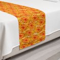 thumbnail image 2 of Orange Bed Runner, Tropic Summer Hibiscus and Monstera in Warm Tone, Decorative Accent Bedding Scarf for Hotels Homes and Guestrooms, Twin, Vermilion Orange, by Ambesonne, 2 of 2