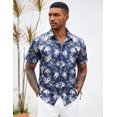 thumbnail image 5 of COOFANDY Men's Beach Shirts Short Sleeve Button Up Floral Summer Hawaiian Shirts for Men, 5 of 6