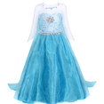 thumbnail image 1 of Vestidos de Elsa para niñas, ropa de Cosplay para niños, Vestido de princesa Anna, Vestido de reina de la nieve, Disfraces para niños, fiesta de cumpleaños, Rapunzel Fivean unisex, 1 of 2
