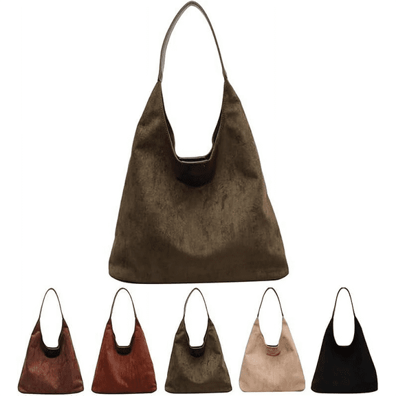 Suede Tote Bag Leather Hobo bags for women purse slouchy tote bag brown leather purse suede Work Shoulder Bag Travel Shopping Bag