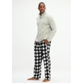 thumbnail image 3 of DevOps Buffalo Plaid Plush Fleece Pajama Pants Men's, Large, White/Blue, 3 of 7