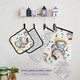 thumbnail image 5 of Cute Hippo Girl on Beach 5 Pcs Kitchen Set Heat Resistant Oven Mitts and Non-Slip Pot Holders with Adjustable Cooking Apron, 5 of 6