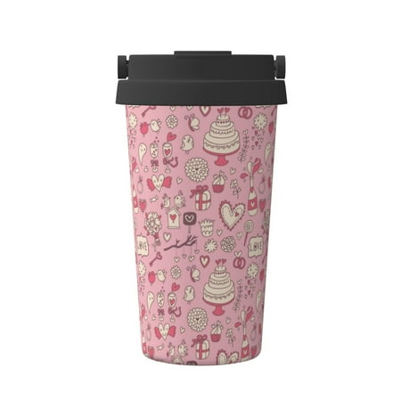 

Goofa Cute Love for Insulated Travel Coffee Mug Spill Proof Leak Proof 16 OZCoffee Tumbler Reusable Coffee Cups with Lids Thermos for Hot and Cold Drink