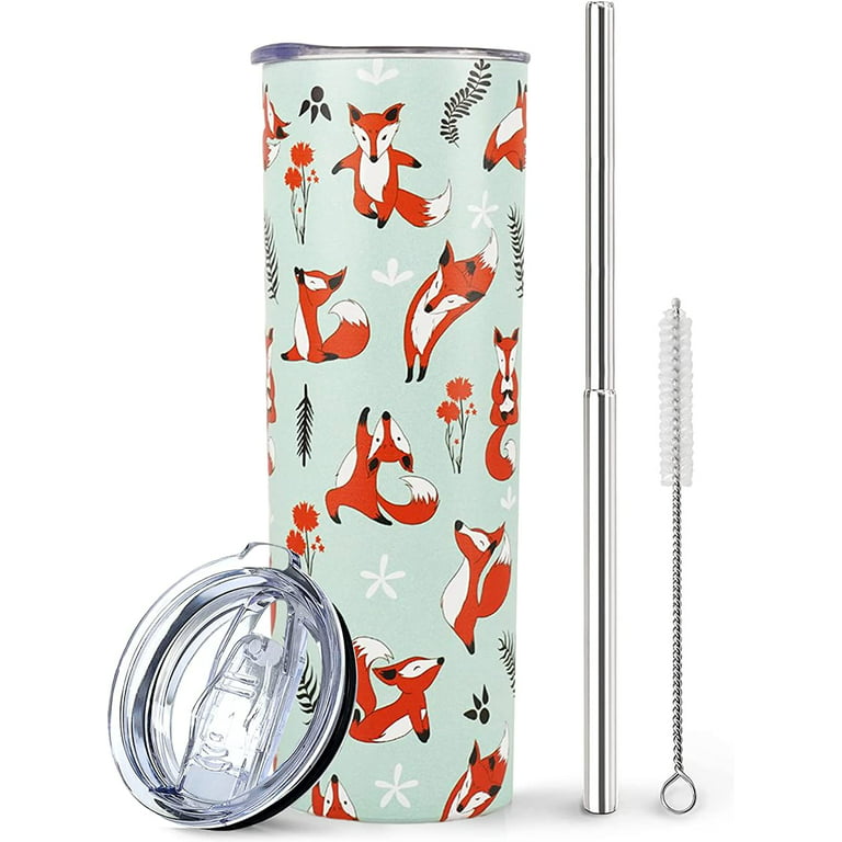 Fox Tumbler - Fox Gifts for Women - 20 oz Travel Coffee Mug fox,Unique  Themed Birthday Gifts for Women for Best Friend Sister and Her fox Gifts  for Girl fox Items Stuff