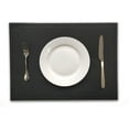 thumbnail image 3 of Thymat Reversible Litchi Faux Leather Placemat, 13"X18", Set of 6, Black, 3 of 3