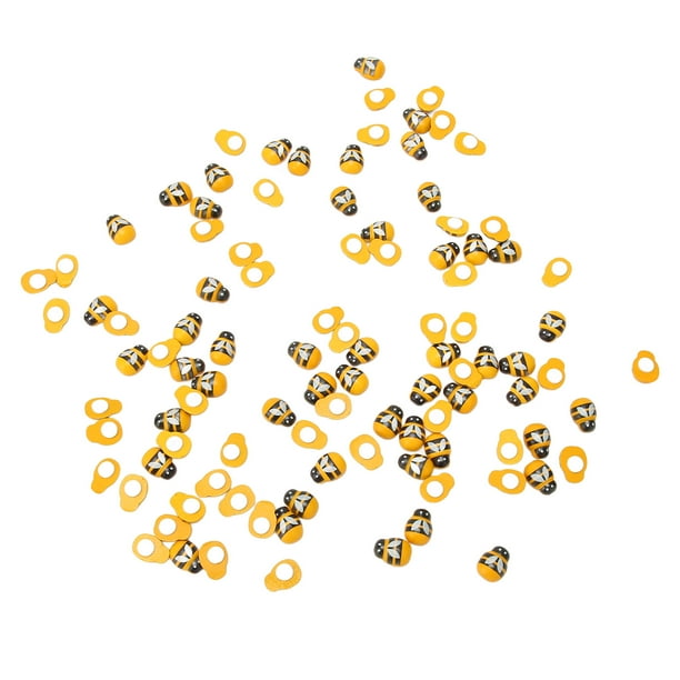 Decoración De Abeja De Madera, Adorno De Abeja De Madera, 100 Piezas, Autoadhesivo Hecho A Mano, Seguro Y Vívido Para Alimentos Para Manualidades
