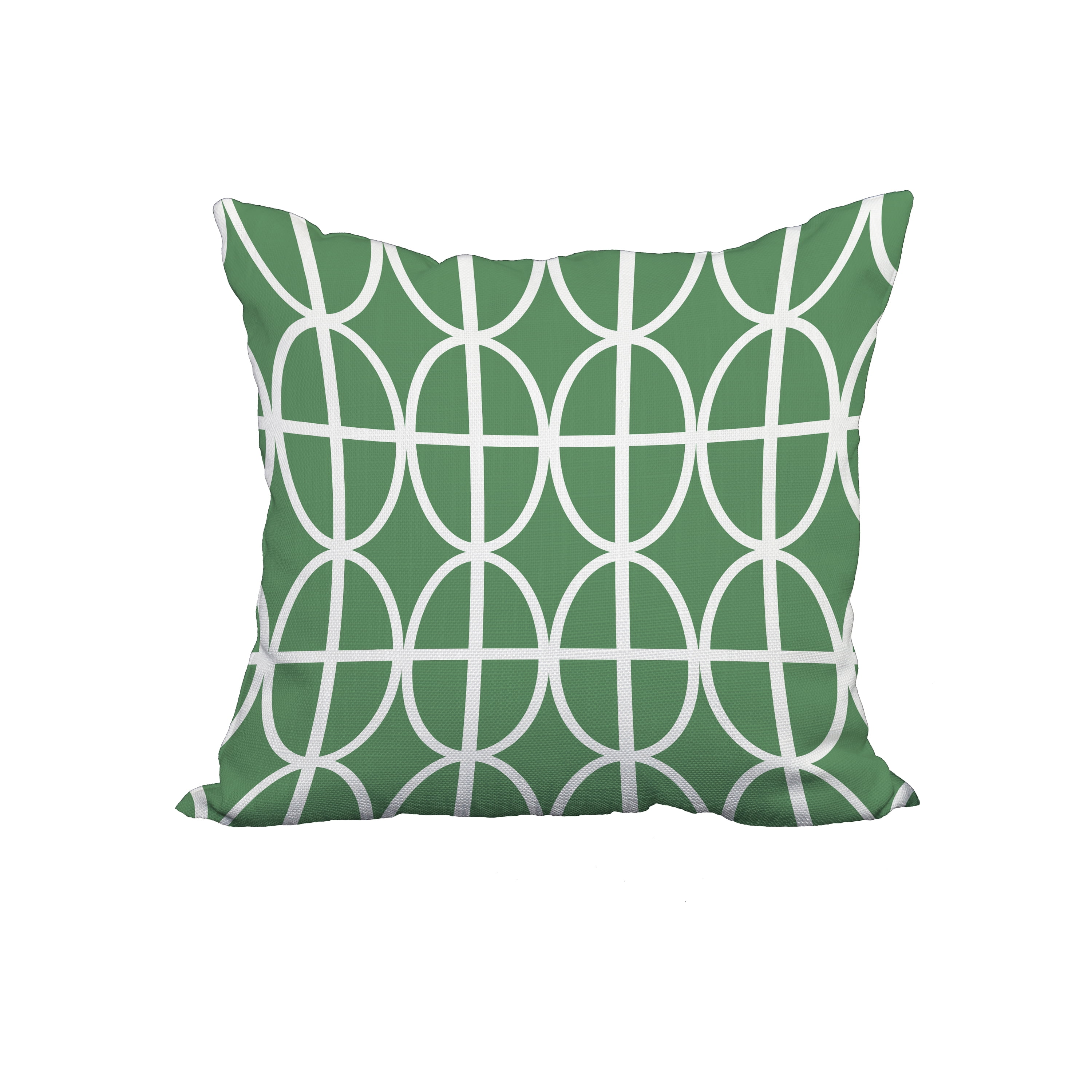 20 x 20 Inch Ovals and Stripes Green Geometric Print Decorative