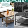 thumbnail image 7 of DEXTRUS Outdoor Wicker Coffee Table Rattan Faux Wood Top Side Table w/Storage for Garden, 7 of 7