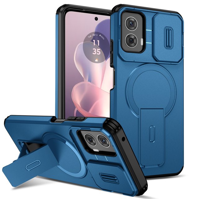 GANGXUN Étui Magnétique pour Motorola g Power 5G 2024 – Coque de Protection Antichoc avec Support Caché et Protection Double Couche