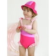 thumbnail image 3 of GYRATEDREAM Baby Girls One Piece Swimsuit Floral Sleeveless Backless Bathing Suit Ruffles Bowknot Swimwear Summer Beach Wear with Hat, 3 of 8