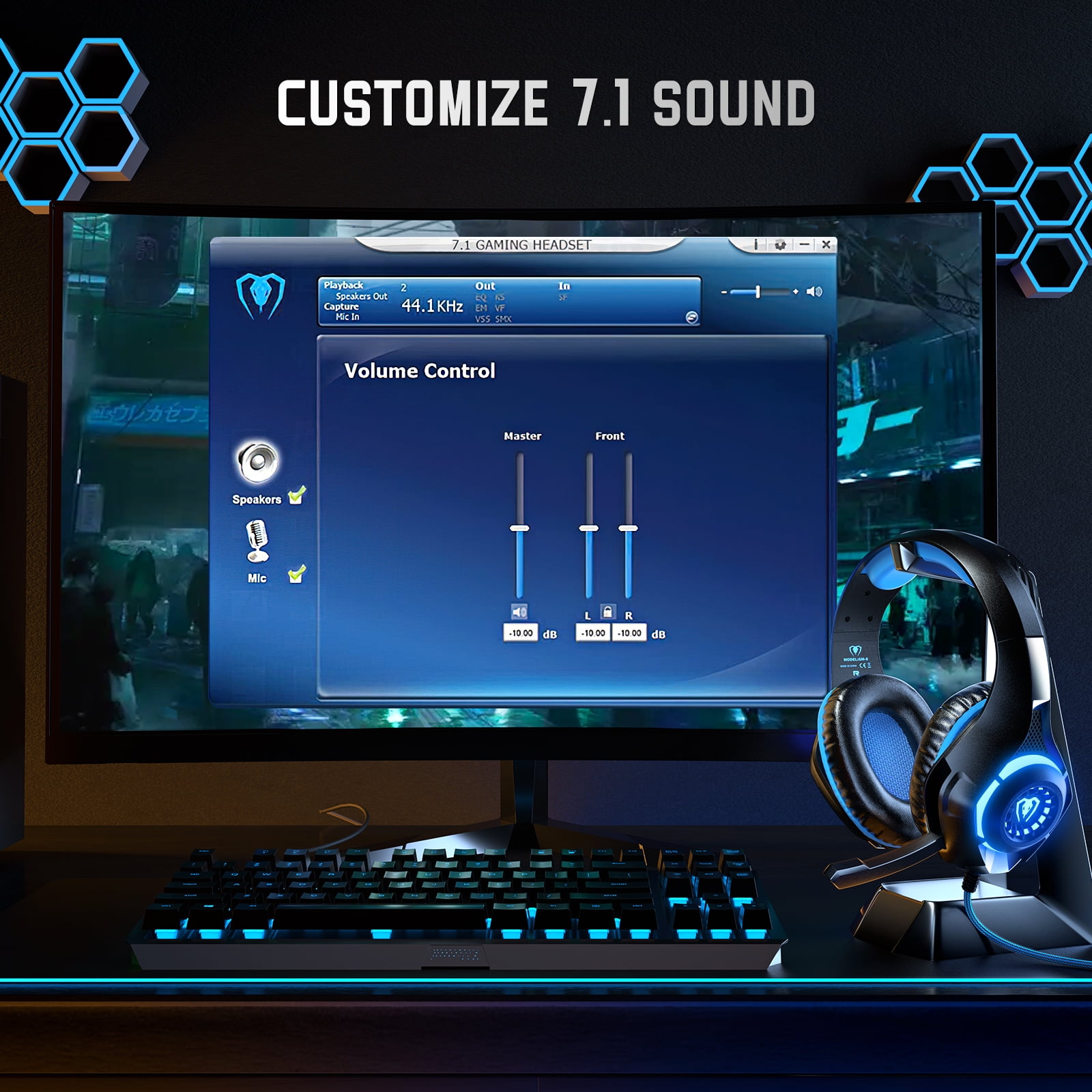 Beexcellent Gaming Headset, 7.1 Surround Sound Gaming Headphones