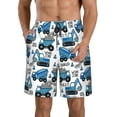 thumbnail image 1 of Balery Blue Excavator Traje de Baño Estilo Hawaiano para Hombre, Shorts de Secado Rápido con Bolsillos-3X-Large, 1 of 6