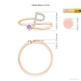 thumbnail image 4 of ANGARA Natural Capital "P" Diamond Initial Ring with Bezel-Set Amethyst in 14K Rose Gold for Women (Size-2.5mm) | February Birthstone, Anniversary, Jewelry Gift for Women | Natural Amethyst Ring, 4 of 8