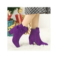 thumbnail image 6 of BLISSFUL STEP Women's Boots Faux Suede Ankle Booties Block Heel Round Toe Buckle Side Zip Boots Purple 7, 6 of 8