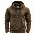 thumbnail image 4 of CONROSES Mens Hoodies Distressed Hoodie for Men Long Sleeve Warm Pullover Hooded Sweatshirt Soft Fall Winter Sweatshirts With Pocket, 4 of 4