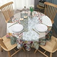 thumbnail image 3 of Pioneer Flower Floral Print Pattern Round Tablecloth 60"x60",Wrinkle Wipeable Table Cloth for Kitchen Dining Room Picnic Patio Party, 3 of 6