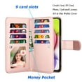 thumbnail image 3 of Takfox Compatible for Samsung Galaxy A03S Wallet Case, PU Leather ID Credit Card Holder Folio Flip Cover [9 Card Slots] [Magnetic] Detachable Case & Strap,Rose, 3 of 7