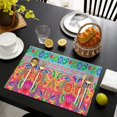 thumbnail image 4 of Colorful Pioneer Flower Pattern Summer Placemats Table Placemats Set Of 4-Linen Kitchen Washable Placemats Table Mats 11.8"x17.7" Non-Slip Heat Resistant, 4 of 6
