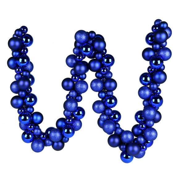 Vickerman 6' Blue Assorted Ornament Ball Christmas Garland