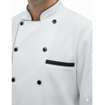 thumbnail image 3 of men's multicolor with Black trim 3/4 sleeve chef coat with free cap size (XS-6XL), 3 of 7