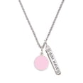thumbnail image 1 of Delight Jewelry Silvertone Small Pink Enamel Disc Silvertone Live the Life You Have Imagined Bar Charm Necklace, 23", 1 of 4