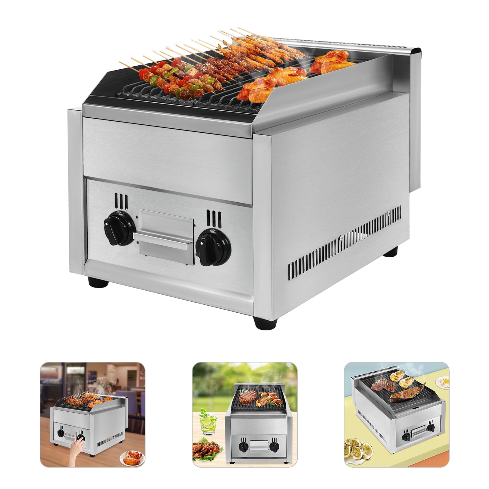 Wildnix 6-Head BBQ Propane Gas Grill, &nbsp; Stainless Steel, Easy-to-Clean, Ideal for Outdoor Picnics and Backyard BBQs, with Six Separate Heat Controls