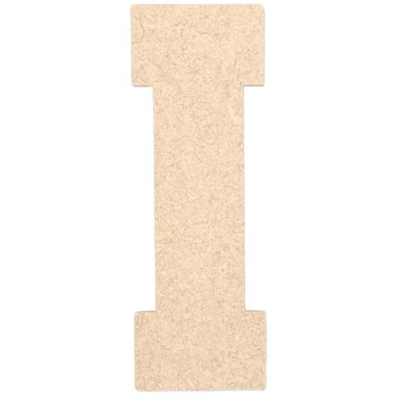 Krafty Supply - 16" Tall MDF Letter I| 1/8" Thick |Collegiate|Wooden Letter|Craft Alphabet Initials