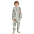 thumbnail image 2 of Soft Big Kids Onesie Pajamas Cozy Loose-Fit Jumpsuits for kids with Pockets for Christmas Lounge & Play Deer and Cardinals Pattern, 2 of 8