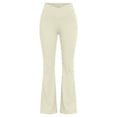 thumbnail image 6 of Inverlee High Waist Flare Leggings with Pockets for Women Stretch Knit Casual Athletic Bottoms Yoga Slim Fit Gym Pants Beige S, 6 of 6