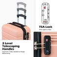 thumbnail image 6 of LONG VACATION 3 Piece Carry On Luggage 20 Inch Suitcase with Spinner Wheels, ABS+PC Hardshell Suitcase set with TSA Lock & YKK Zipper, Pink, 6 of 7