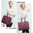thumbnail image 7 of Lovevook Work Tote Bag for Women, Classic Quilted Pu Leather Handbag Purses with 15.6 in Laptop comparment and Insulated Lunch Compartment better for work lunch nurse college picnic drinks casul, 7 of 7