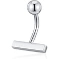 thumbnail image 1 of Surrme Small Belly Button Ring Belly Rings Surgical Steel Dainty Bar Navel Ring Simple Belly Rings Belly Button Piercing silver 1.2*10mm, 1 of 3